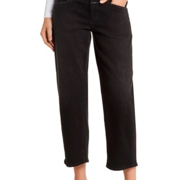 Closed Denim - Anthropologie x Closed Jeans Starlet Straight Leg Low Rise Ankle Crop 24 Black